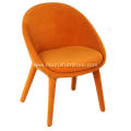 Italian minimalist orange genuine leather single chairs